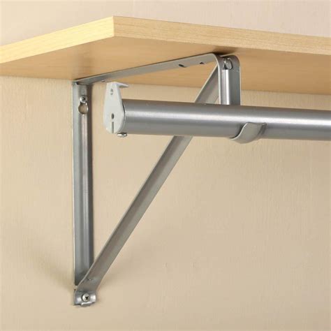 metal closet shelf c brackets|ceiling mount closet rod bracket.